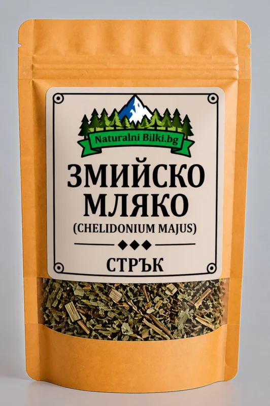 Змийско мляко (ластовиче биле) – стрък, рязан (Chelidonium majus)